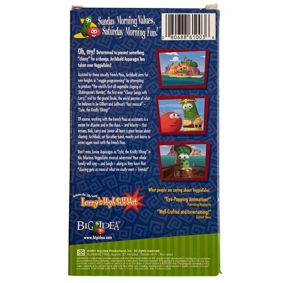 Veggie Tales VHS Lot of 2 Lyle the Kindly Viking Ultimate Silly Song Countdown - Picture 2 of 7